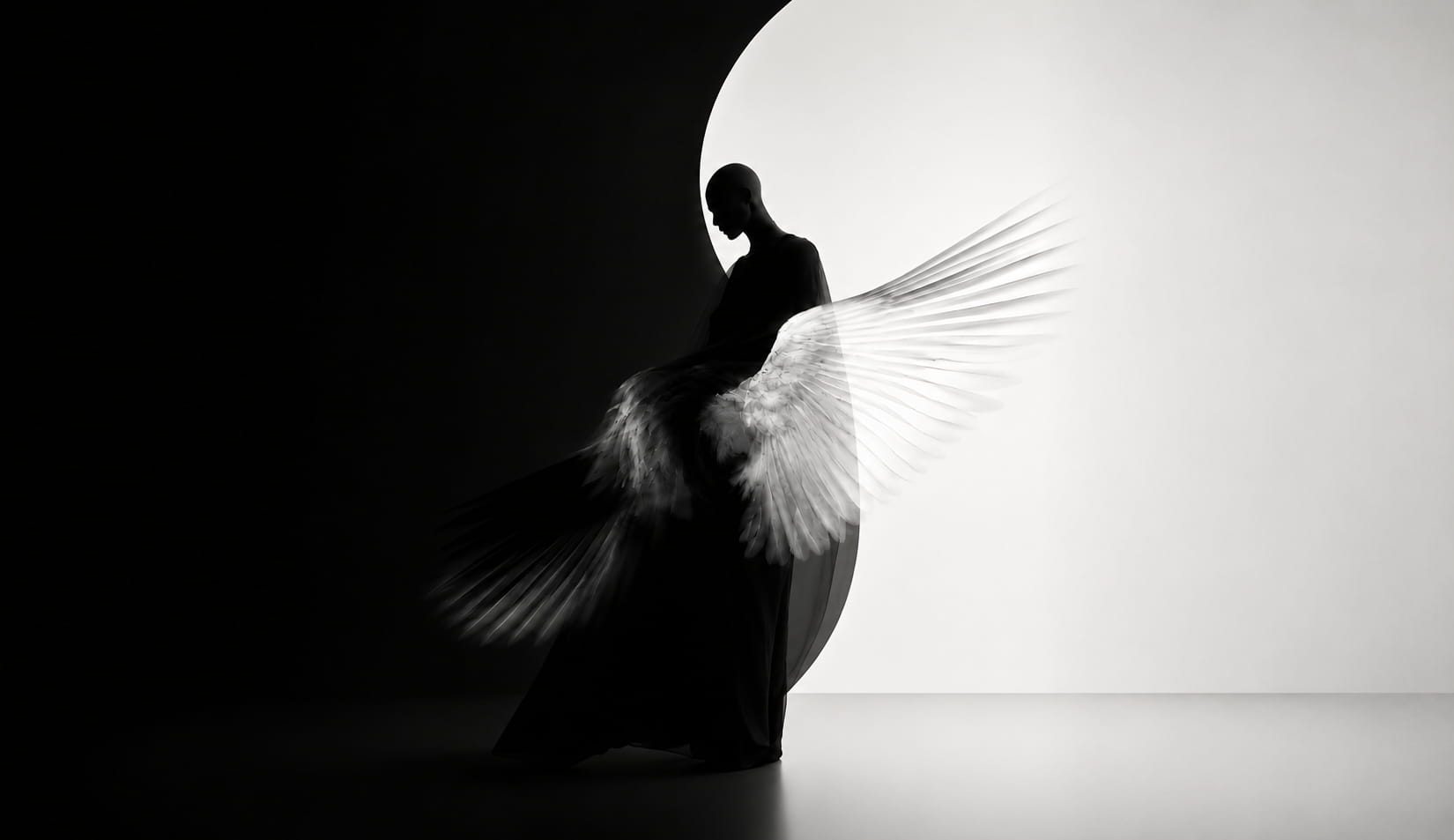 Fashion figures captured in motion