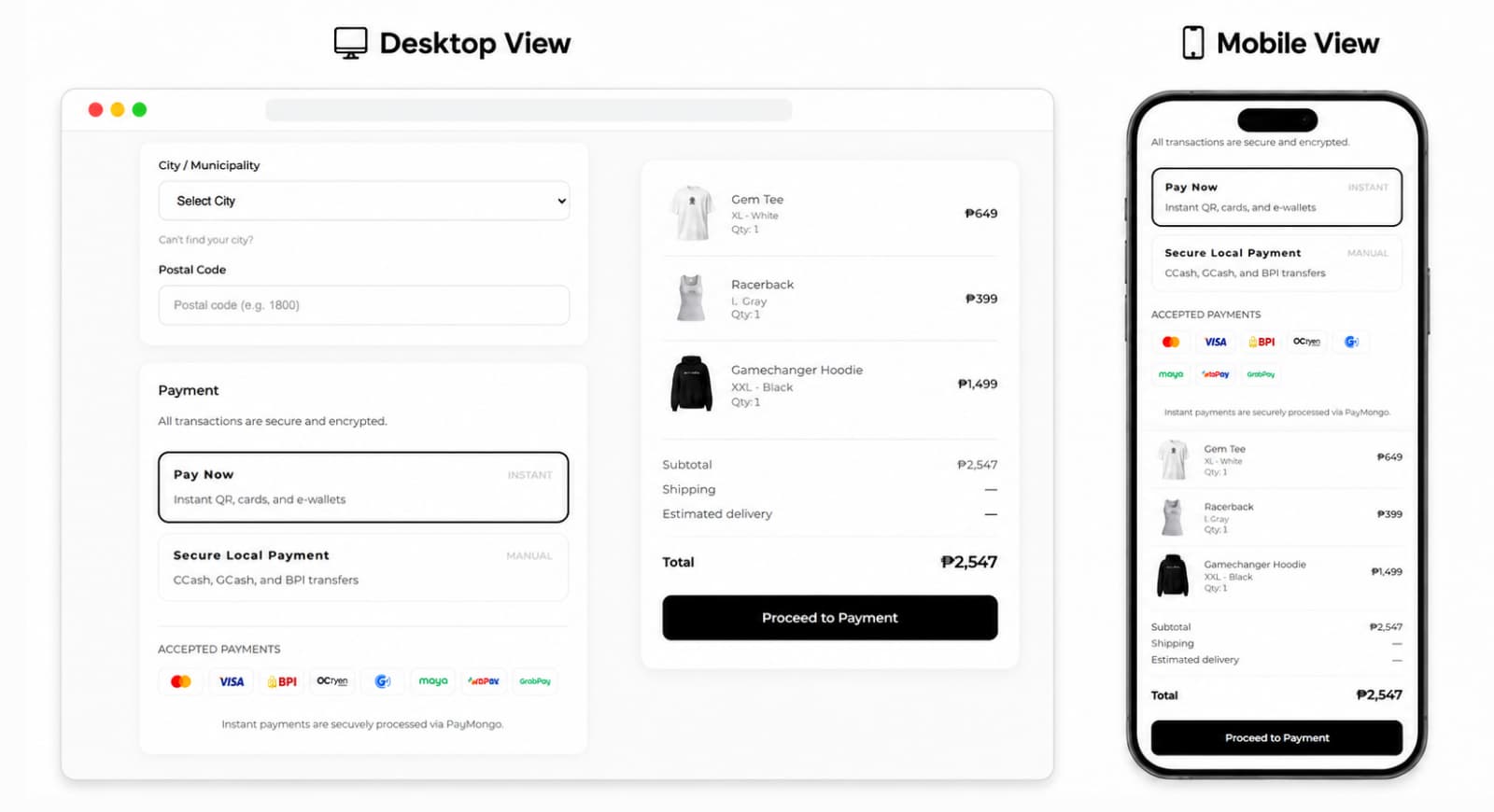 Lé Sage MNL checkout and order flow preview